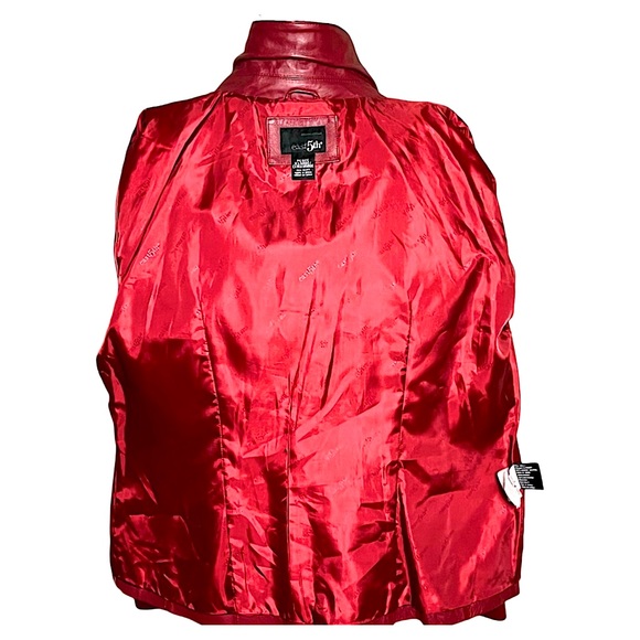 EAST 5th Women’s Effortlessly Chic Red Leather Jacket Sz XLP Minimalist Luxe - Picture 9 of 11